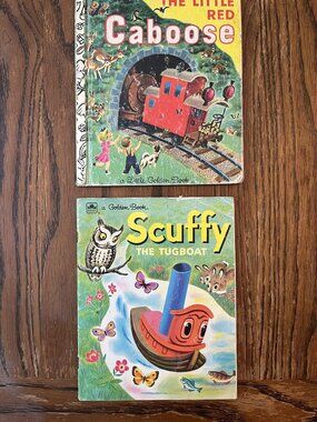 Vintage Little Golden Books Set: The Little Red Caboose & Scuffy The Tugboat 195